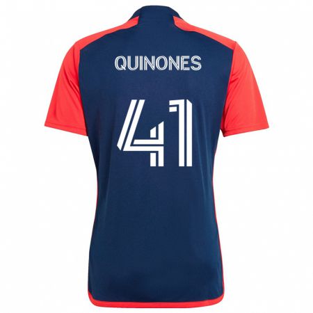 Kandiny Kinderen Colby Quiñónes #41 Blauw Rood Thuisshirt Thuistenue 2024/25 T-Shirt België