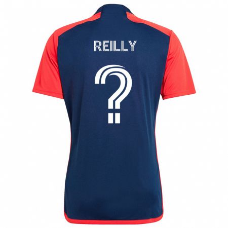 Kandiny Kinderen Aidan Reilly #0 Blauw Rood Thuisshirt Thuistenue 2024/25 T-Shirt België