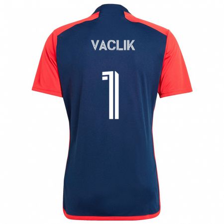 Kandiny Kinderen Tomas Vaclik #1 Blauw Rood Thuisshirt Thuistenue 2024/25 T-Shirt België