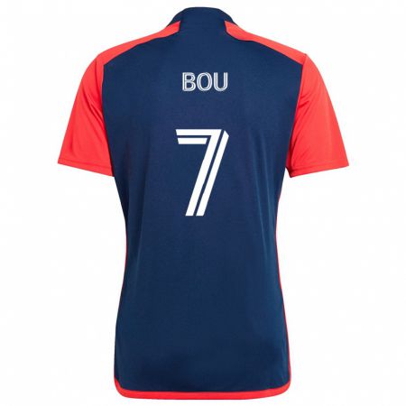 Kandiny Kinderen Gustavo Bou #7 Blauw Rood Thuisshirt Thuistenue 2024/25 T-Shirt