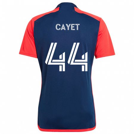 Kandiny Kinderen Pierre Cayet #44 Blauw Rood Thuisshirt Thuistenue 2024/25 T-Shirt België