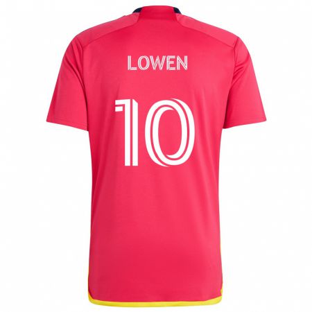 Kandiny Kinderen Eduard Löwen #10 Rood Blauw Thuisshirt Thuistenue 2024/25 T-Shirt