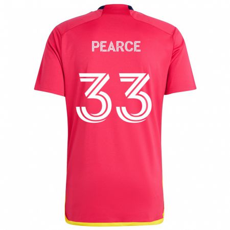 Kandiny Kinderen Tyson Pearce #33 Rood Blauw Thuisshirt Thuistenue 2024/25 T-Shirt België