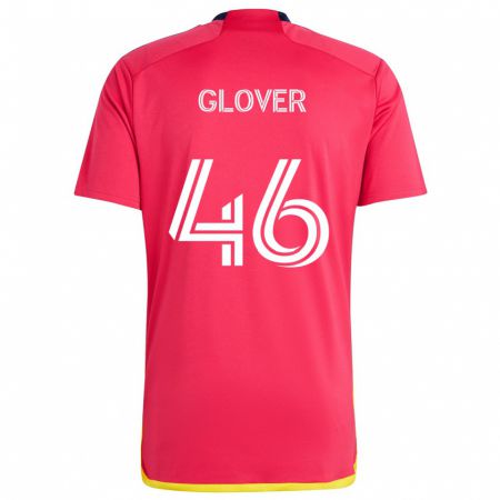 Kandiny Bambino Maglia Caden Glover #46 Rosso Blu Kit Gara Home 2024/25 Maglietta