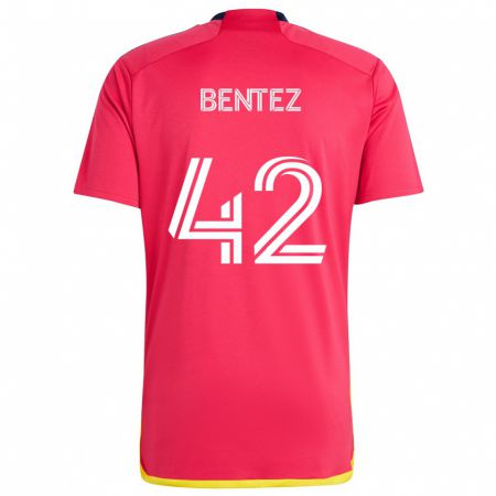 Kandiny Niño Camiseta Óscar Benítez #42 Rojo Azul 1ª Equipación 2024/25 La Camisa México