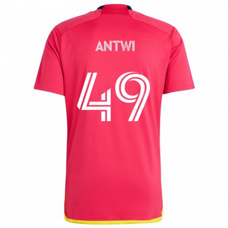 Kandiny Niño Camiseta Seth Antwi #49 Rojo Azul 1ª Equipación 2024/25 La Camisa México