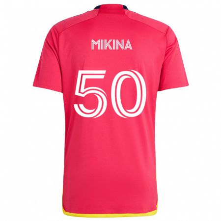 Kandiny Kinderen Gabriel Mikina #50 Rood Blauw Thuisshirt Thuistenue 2024/25 T-Shirt België