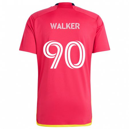 Kandiny Kinderen Eric Walker #90 Rood Blauw Thuisshirt Thuistenue 2024/25 T-Shirt