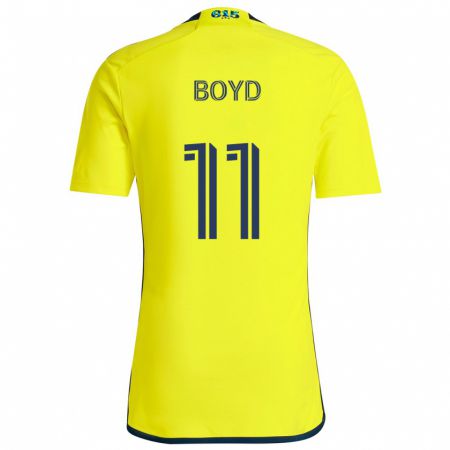 Kandiny Dzieci Tyler Boyd #11 Yellow Blue Domowa Koszulka 2024/25 Koszulki Klubowe