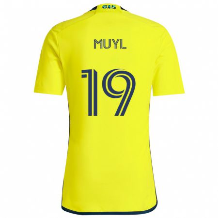 Kandiny Kinderen Alex Muyl #19 Geel Blauw Thuisshirt Thuistenue 2024/25 T-Shirt België