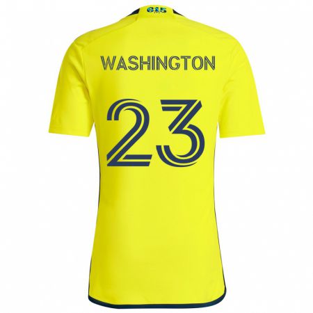 Kandiny Kinderen Taylor Washington #23 Geel Blauw Thuisshirt Thuistenue 2024/25 T-Shirt België