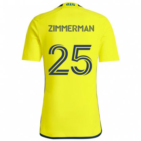 Kandiny Bambino Maglia Walker Zimmerman #25 Giallo Blu Kit Gara Home 2024/25 Maglietta