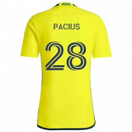 Kandiny Bambino Maglia Woobens Pacius #28 Giallo Blu Kit Gara Home 2024/25 Maglietta