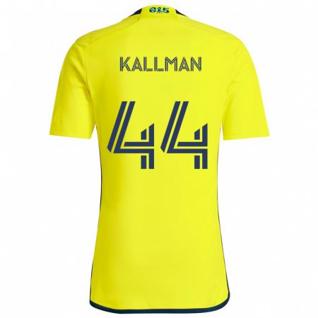 Kandiny Kinderen Brent Kallman #44 Geel Blauw Thuisshirt Thuistenue 2024/25 T-Shirt België