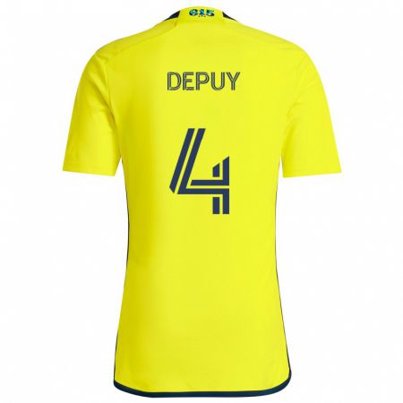 Kandiny Bambino Maglia Nick Depuy #4 Giallo Blu Kit Gara Home 2024/25 Maglietta