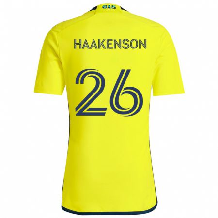 Kandiny Kinderen Luke Haakenson #26 Geel Blauw Thuisshirt Thuistenue 2024/25 T-Shirt België