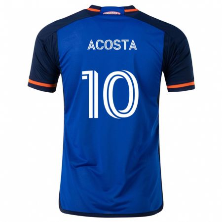 Kandiny Niño Camiseta Luciano Acosta #10 Azul Blanco 1ª Equipación 2024/25 La Camisa