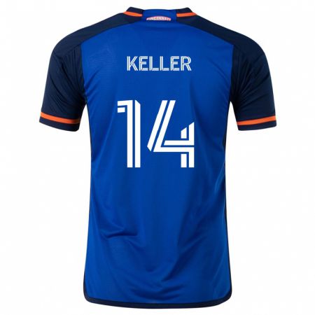 Kandiny Kinderen Kipp Keller #14 Blauw Wit Thuisshirt Thuistenue 2024/25 T-Shirt