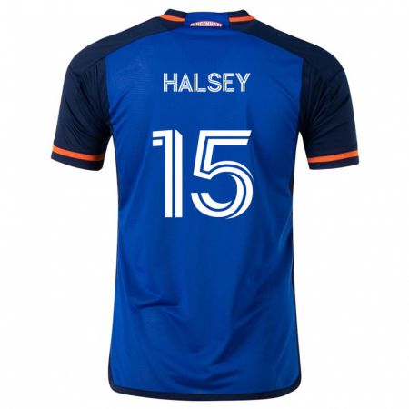 Kandiny Kinderen Bret Halsey #15 Blauw Wit Thuisshirt Thuistenue 2024/25 T-Shirt België