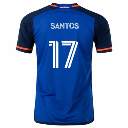 Kandiny Kinderen Sergio Santos #17 Blauw Wit Thuisshirt Thuistenue 2024/25 T-Shirt België