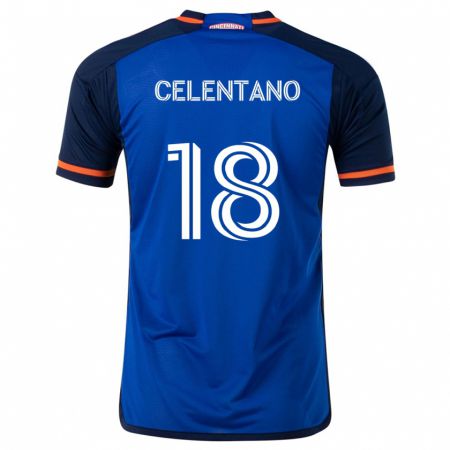 Kandiny Kinderen Roman Celentano #18 Blauw Wit Thuisshirt Thuistenue 2024/25 T-Shirt België