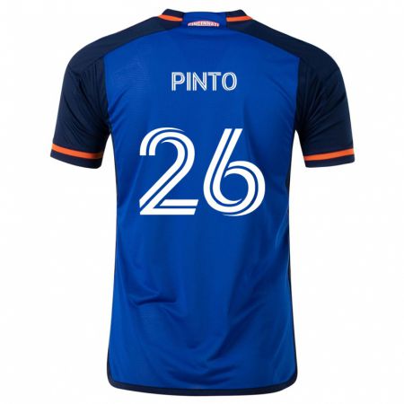 Kandiny Niño Camiseta Malik Pinto #26 Azul Blanco 1ª Equipación 2024/25 La Camisa