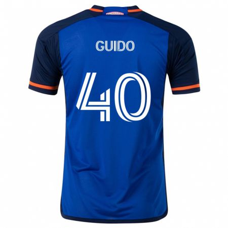 Kandiny Kinderen Alejandro Guido #40 Blauw Wit Thuisshirt Thuistenue 2024/25 T-Shirt België