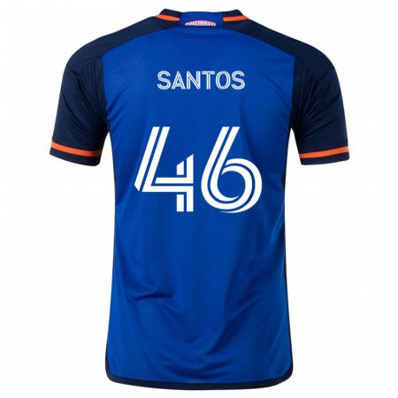 Kandiny Niño Camiseta Guilherme Santos #46 Azul Blanco 1ª Equipación 2024/25 La Camisa