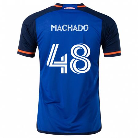 Kandiny Niño Camiseta Juan Machado #48 Azul Blanco 1ª Equipación 2024/25 La Camisa