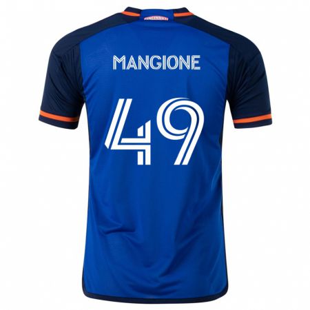 Kandiny Kinderen Peter Mangione #49 Blauw Wit Thuisshirt Thuistenue 2024/25 T-Shirt België