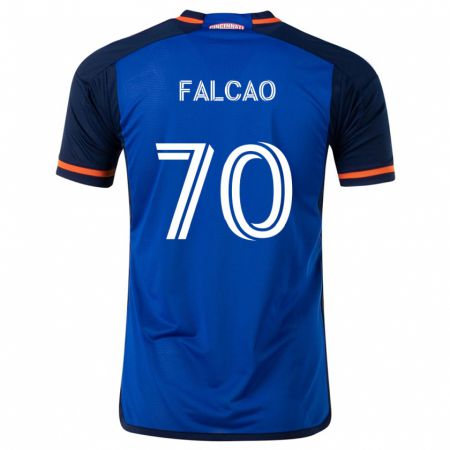 Kandiny Kinderen Kiano Falcao #70 Blauw Wit Thuisshirt Thuistenue 2024/25 T-Shirt België