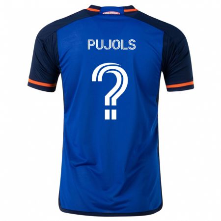 Kandiny Niño Camiseta Pablo Pujols #0 Azul Blanco 1ª Equipación 2024/25 La Camisa