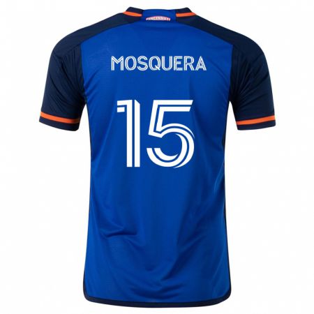 Kandiny Bambino Maglia Yerson Mosquera #15 Blu Bianco Kit Gara Home 2024/25 Maglietta