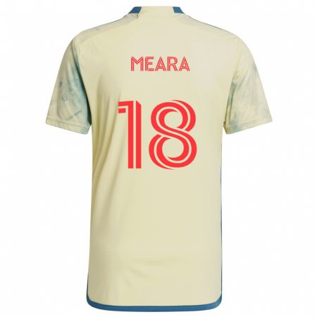 Kandiny Bambino Maglia Ryan Meara #18 Giallo Rosso Blu Kit Gara Home 2024/25 Maglietta