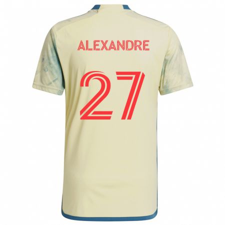 Kandiny Bambino Maglia Davi Alexandre #27 Giallo Rosso Blu Kit Gara Home 2024/25 Maglietta