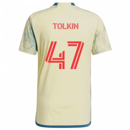 Kandiny Kinderen John Tolkin #47 Geel Rood Blauw Thuisshirt Thuistenue 2024/25 T-Shirt