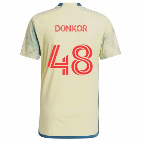 Kandiny Kinderen Ronald Donkor #48 Geel Rood Blauw Thuisshirt Thuistenue 2024/25 T-Shirt