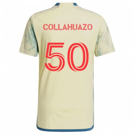 Kandiny Kinder Jair Collahuazo #50 Gelb Rot Blau Heimtrikot Trikot 2024/25 T-Shirt Österreich