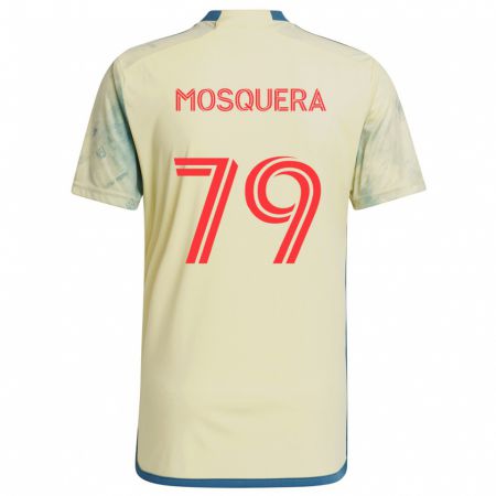 Kandiny Kinderen Rafael Mosquera #79 Geel Rood Blauw Thuisshirt Thuistenue 2024/25 T-Shirt België