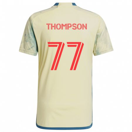 Kandiny Kinderen Amos Shapiro-Thompson #77 Geel Rood Blauw Thuisshirt Thuistenue 2024/25 T-Shirt België