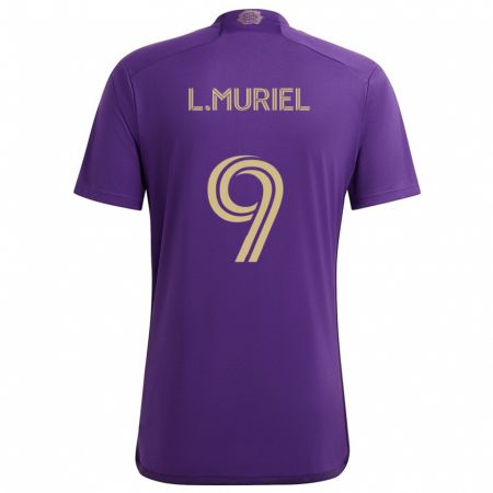 Kandiny Kinderen Luis Muriel #9 Paars Geel Thuisshirt Thuistenue 2024/25 T-Shirt België