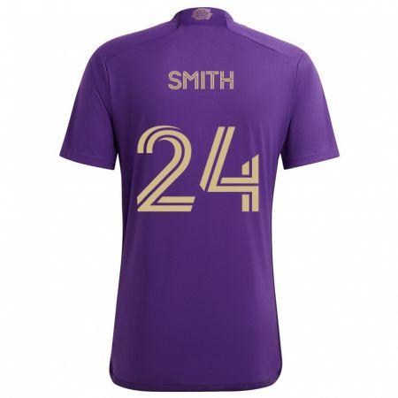 Kandiny Kinderen Kyle Smith #24 Paars Geel Thuisshirt Thuistenue 2024/25 T-Shirt