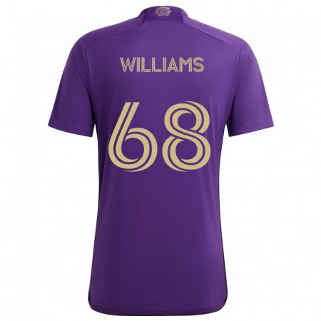 Kandiny Bambino Maglia Thomas Williams #68 Viola Giallo Kit Gara Home 2024/25 Maglietta