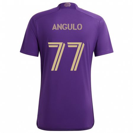 Kandiny Kinderen Iván Angulo #77 Paars Geel Thuisshirt Thuistenue 2024/25 T-Shirt België