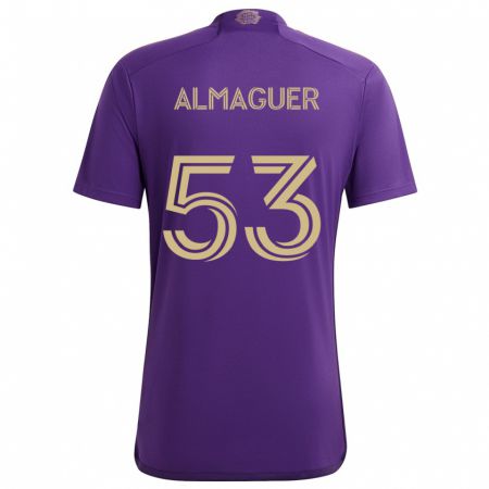 Kandiny Kinderen Jorge Almaguer #53 Paars Geel Thuisshirt Thuistenue 2024/25 T-Shirt België