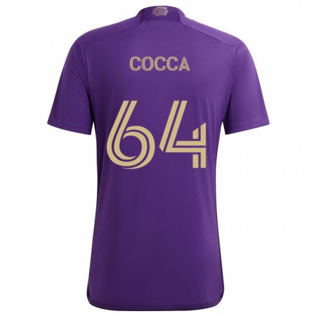 Kandiny Kinderen Manuel Cocca #64 Paars Geel Thuisshirt Thuistenue 2024/25 T-Shirt België