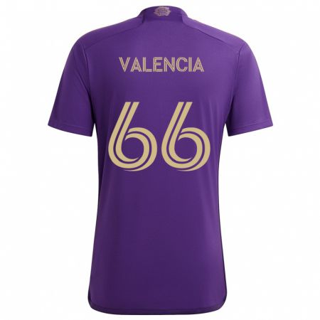 Kandiny Kinderen Yeiler Valencia #66 Paars Geel Thuisshirt Thuistenue 2024/25 T-Shirt België