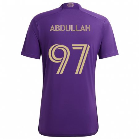 Kandiny Kinderen Majed Abdullah #97 Paars Geel Thuisshirt Thuistenue 2024/25 T-Shirt België