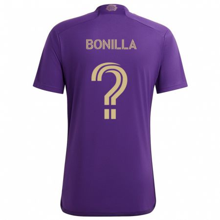 Kandiny Kinderen Jarell Bonilla #0 Paars Geel Thuisshirt Thuistenue 2024/25 T-Shirt België