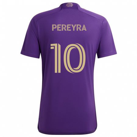 Kandiny Kinderen Mauricio Pereyra #10 Paars Geel Thuisshirt Thuistenue 2024/25 T-Shirt België